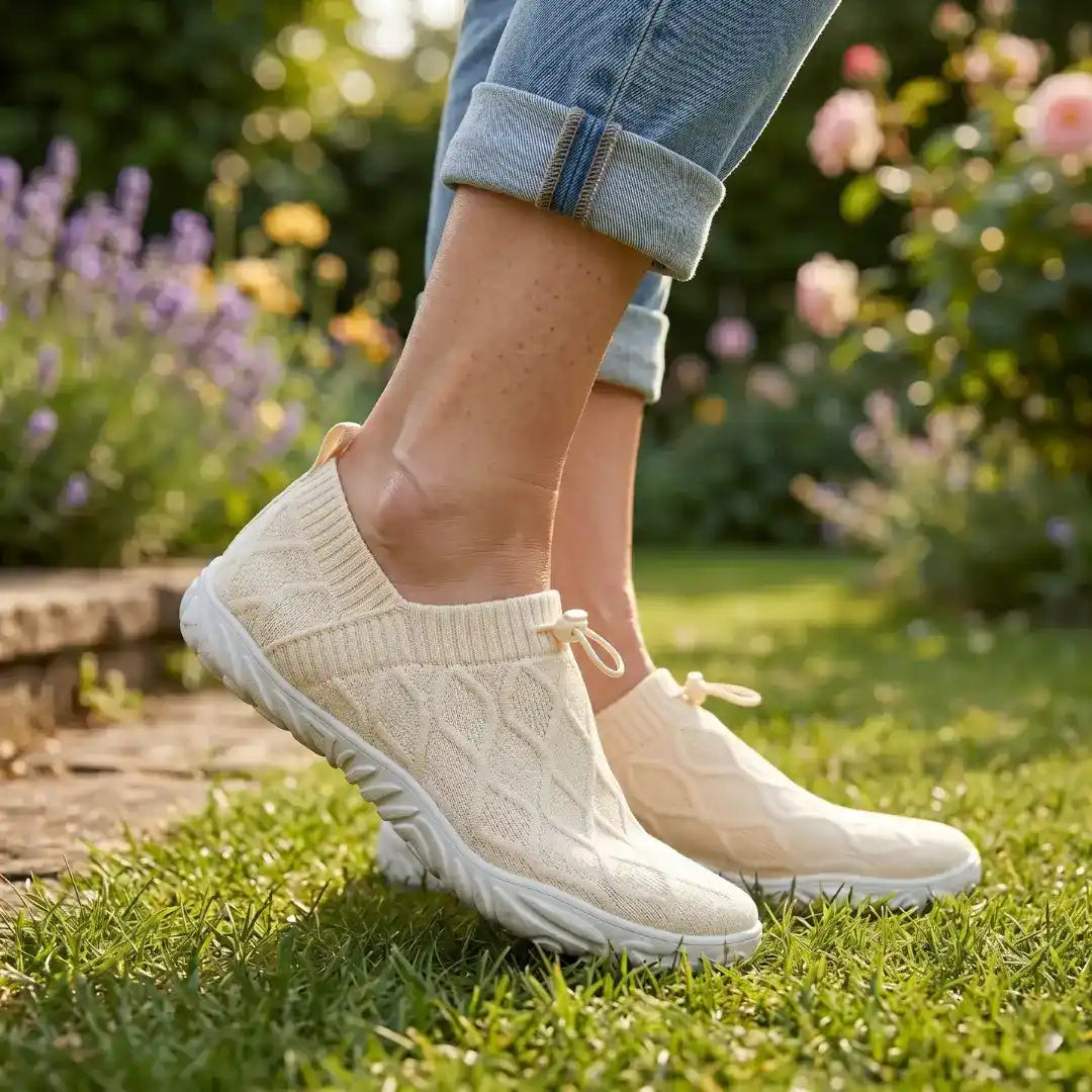 Passos Leves Verão - Sapatos com Bico Largo para Caminhadas Sem Dor