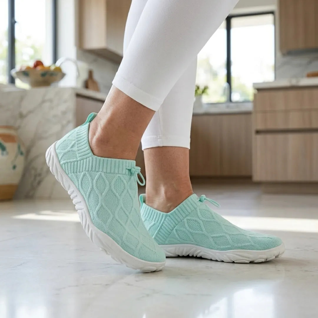 Passos Leves Verão - Sapatos com Bico Largo para Caminhadas Sem Dor