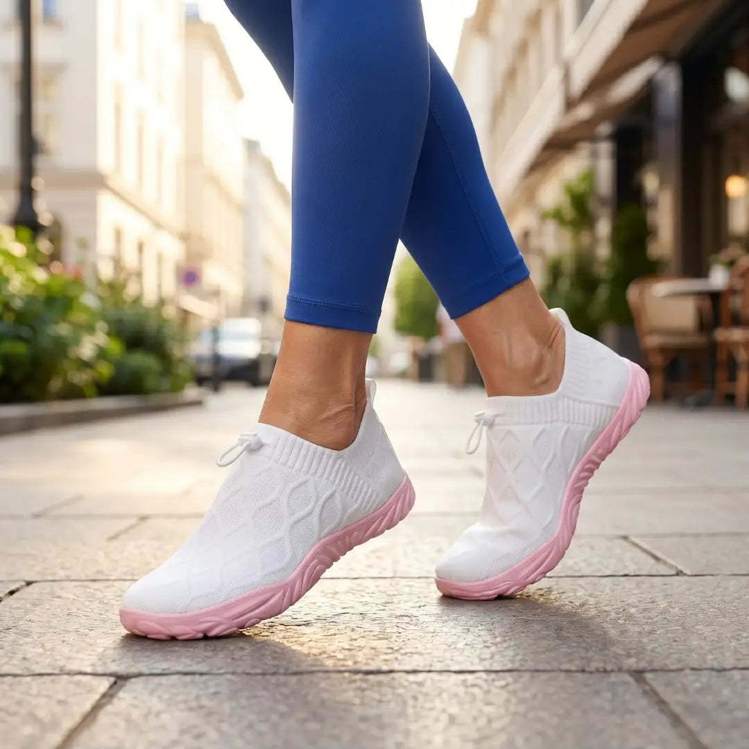 Passos Leves Verão - Sapatos com Bico Largo para Caminhadas Sem Dor