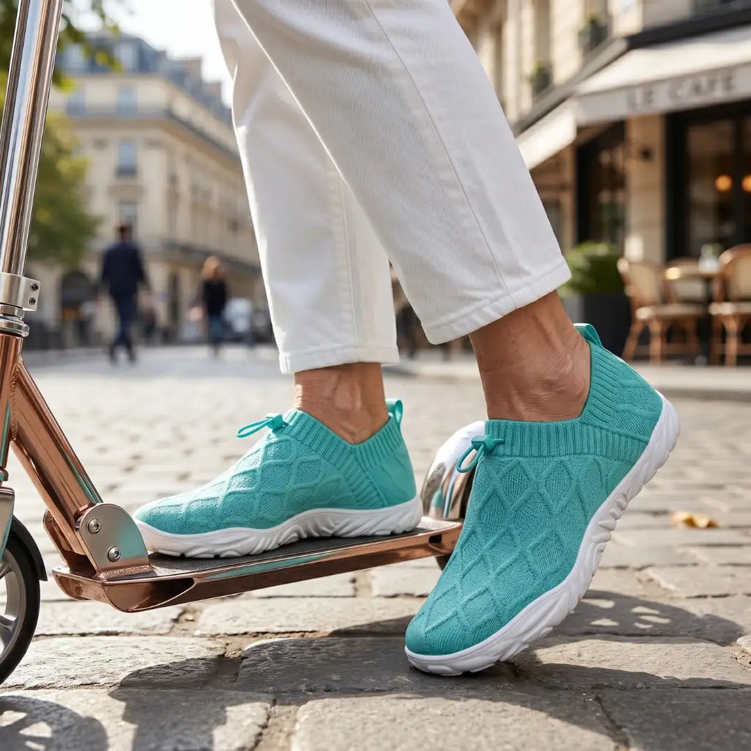 Passos Leves Verão - Sapatos com Bico Largo para Caminhadas Sem Dor