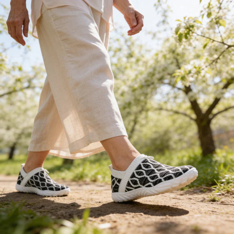 Passos Leves Multicor – Sapatos com Caixa de Dedos Larga para Caminhadas Sem Dor