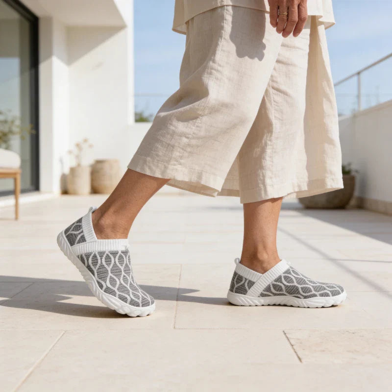 Passos Leves Multicor – Sapatos com Caixa de Dedos Larga para Caminhadas Sem Dor