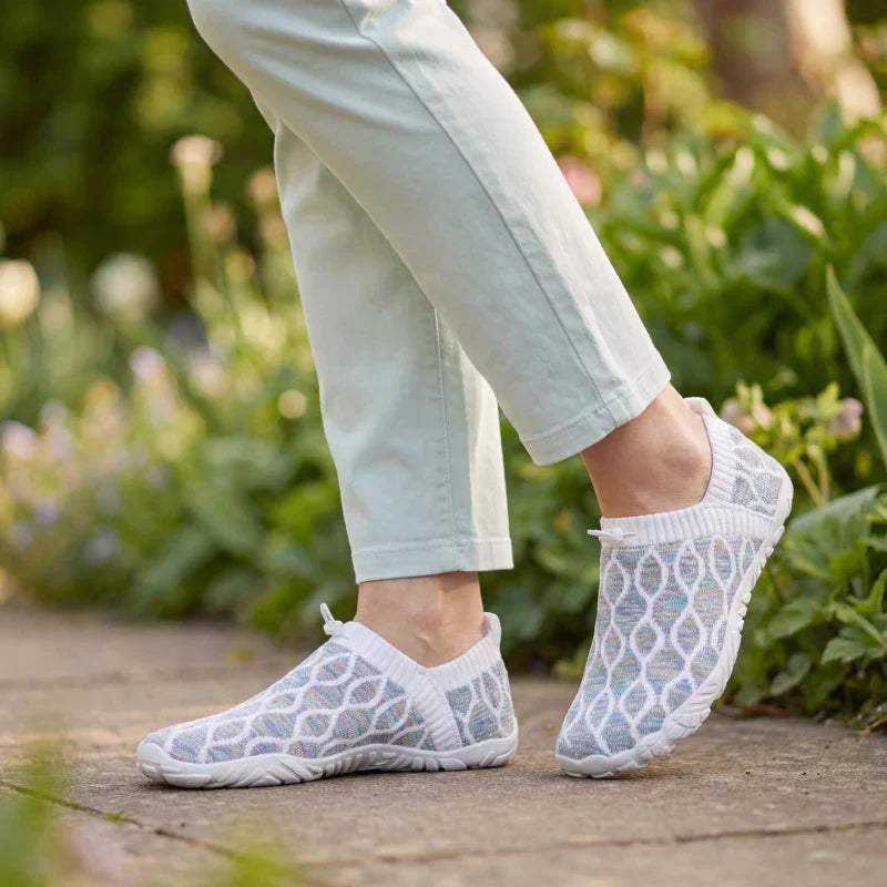 Passos Leves Multicor – Sapatos com Caixa de Dedos Larga para Caminhadas Sem Dor