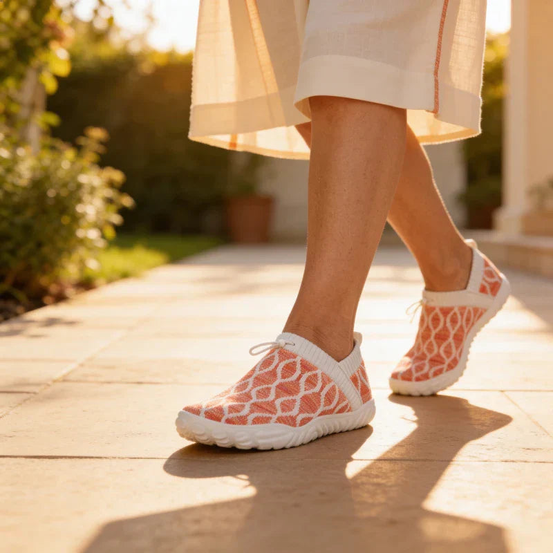 Passos Leves Multicor – Sapatos com Caixa de Dedos Larga para Caminhadas Sem Dor